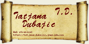 Tatjana Dubajić vizit kartica